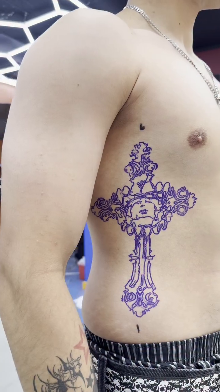 Tattoo by @kindaspiky — blackwork, illustrative