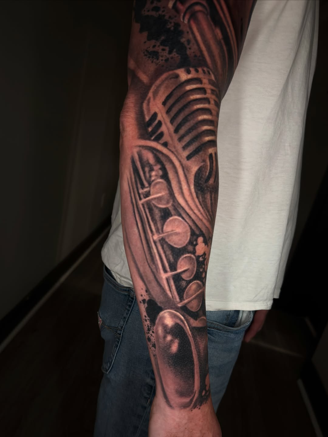 Tattoo by @fishbonestattoo — realism, black_and_grey