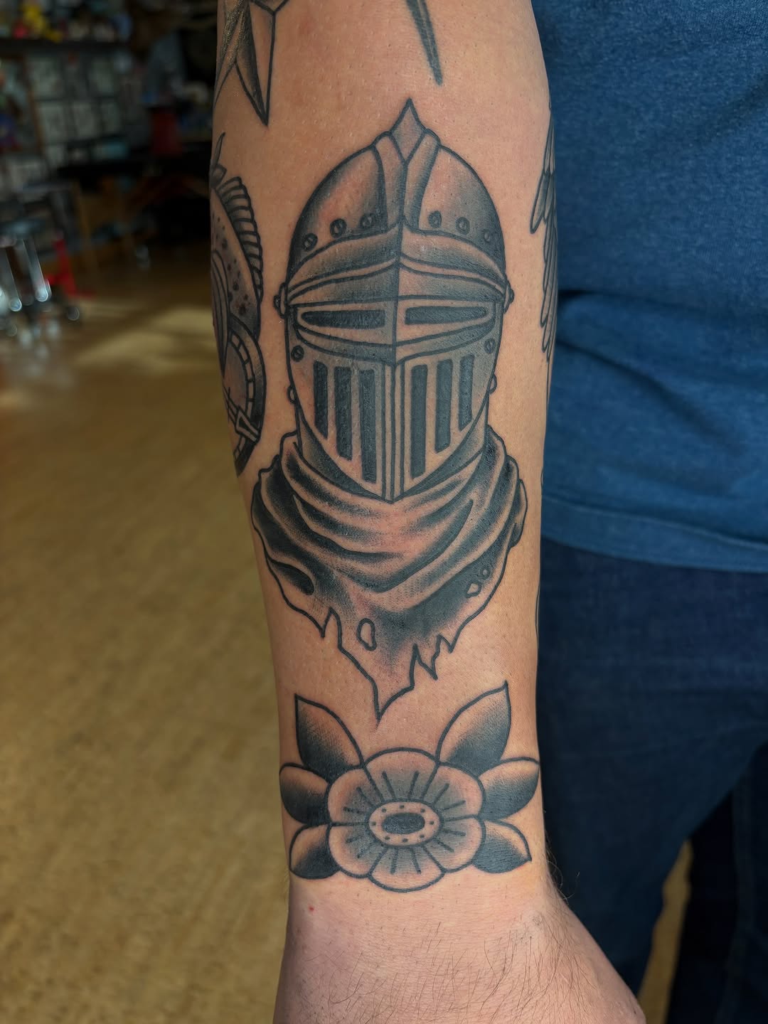 Tattoo by @kimberteatro — american_traditional, black_and_grey