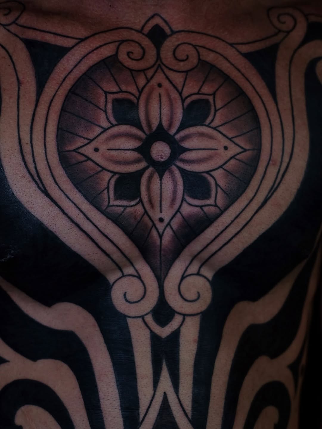 Tattoo by @owlyntattoo — blackwork, ornamental