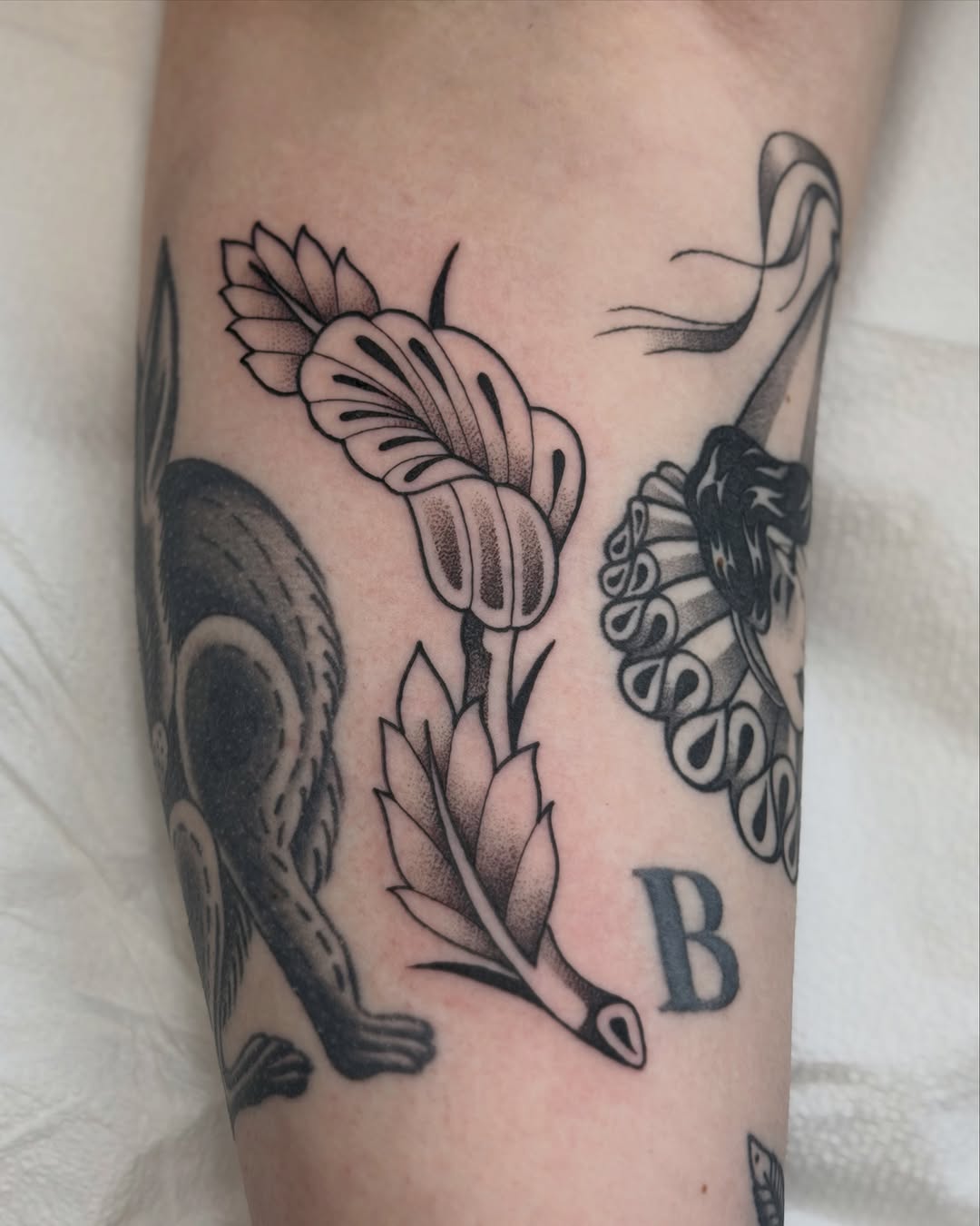 Tattoo by @fleabagtattoos — american_traditional, dotwork