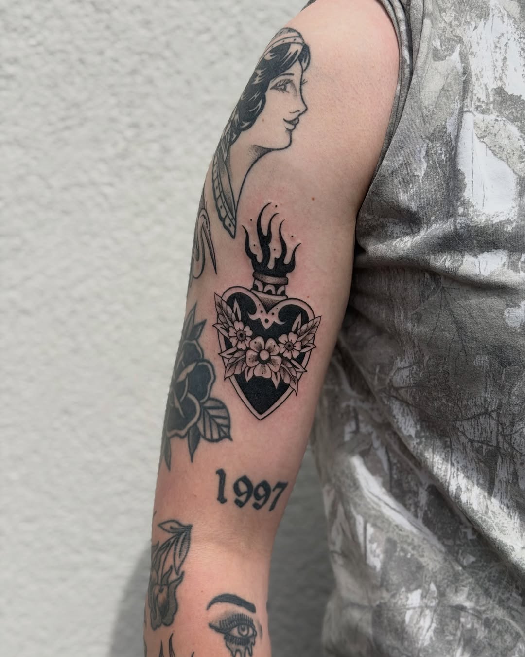 Tattoo by @fleabagtattoos — american_traditional, black_and_grey