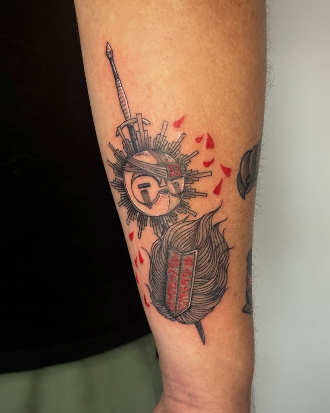 Tattoo by @mr.goodboy.ink โ black_and_grey, trash_polka