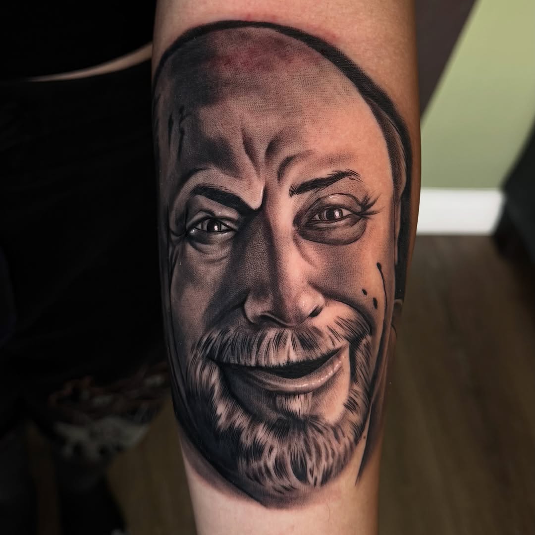 Tattoo by @tats.by.morb โ realism, black_and_grey
