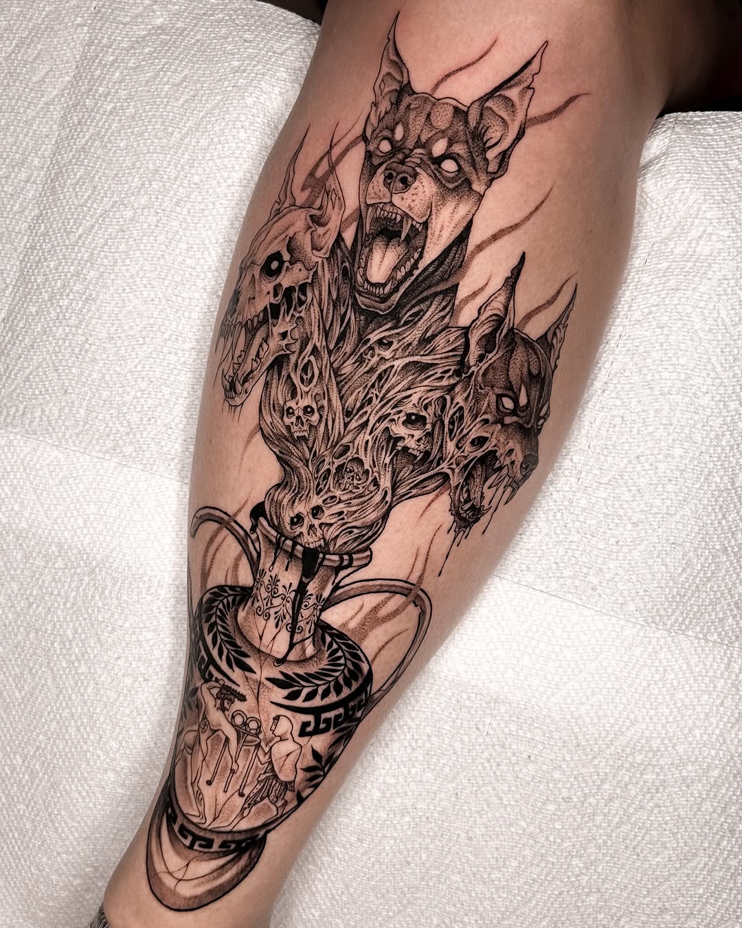 Tattoo by @2lulahtattoo — blackwork, dark_realism