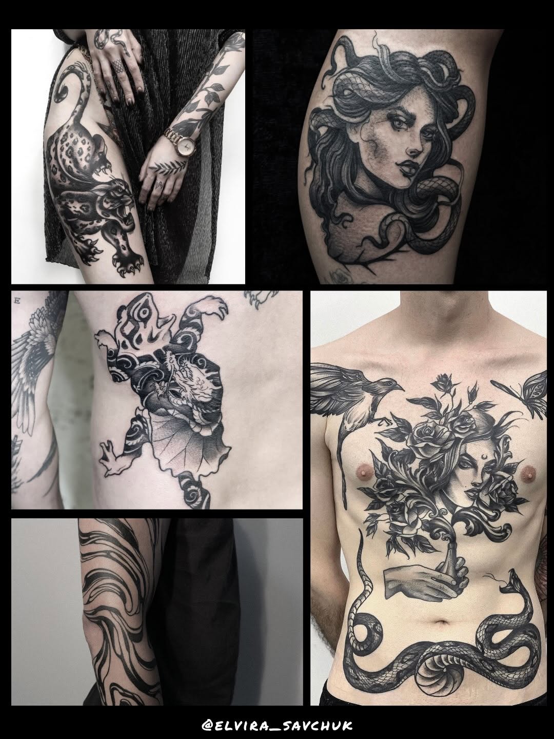 Tattoo by @elvira_savchuk — blackwork