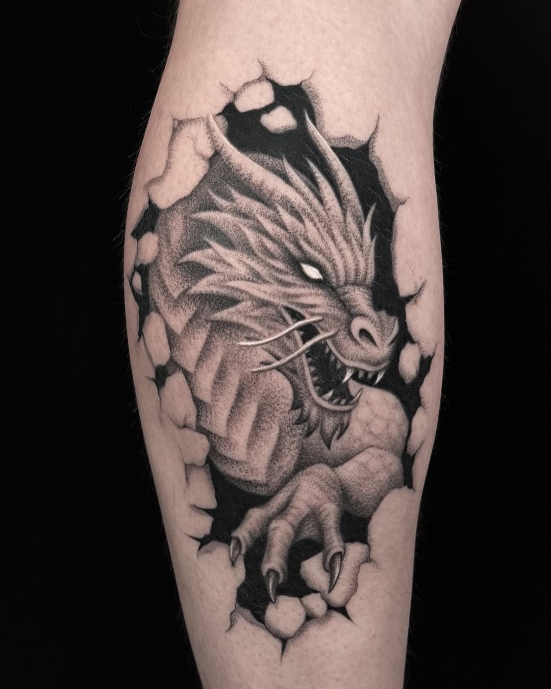 Tattoo by @fineartunbound — dotwork, realism