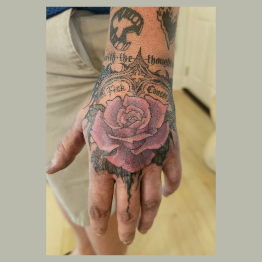 Tattoo by @thefabledtattooist — black_and_grey, lettering_script