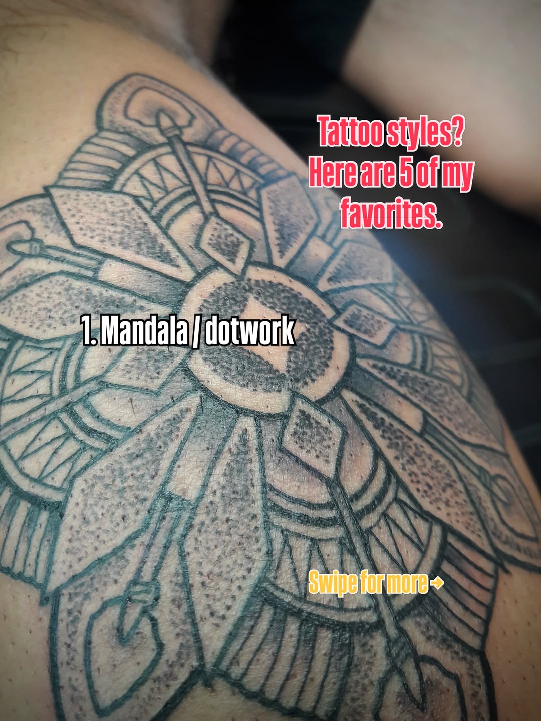 Tattoo by @chrisreedtattoos β dotwork, geometric