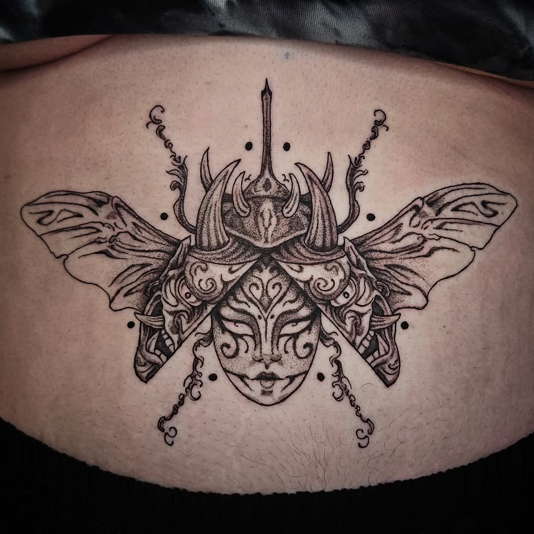 Tattoo by @pin.poked_ β black_and_grey, dotwork