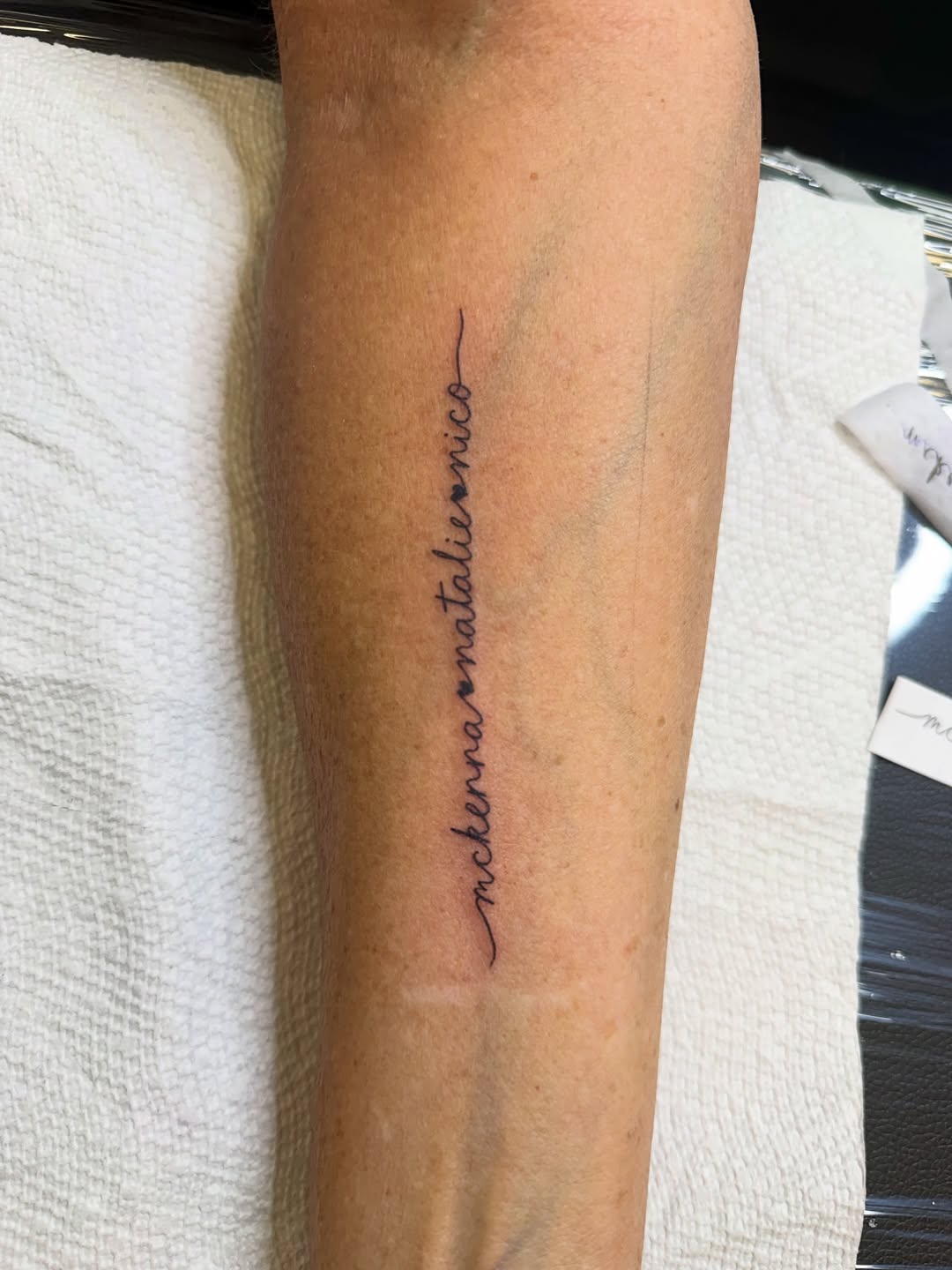Tattoo by @lainey_tattoos — fine_line, lettering_script