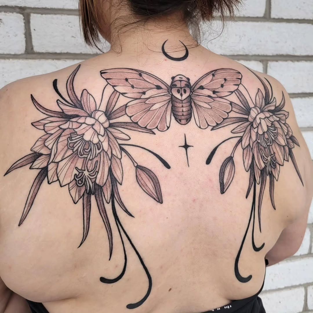 Tattoo by @aqua.suntattoos — black_and_grey, dotwork
