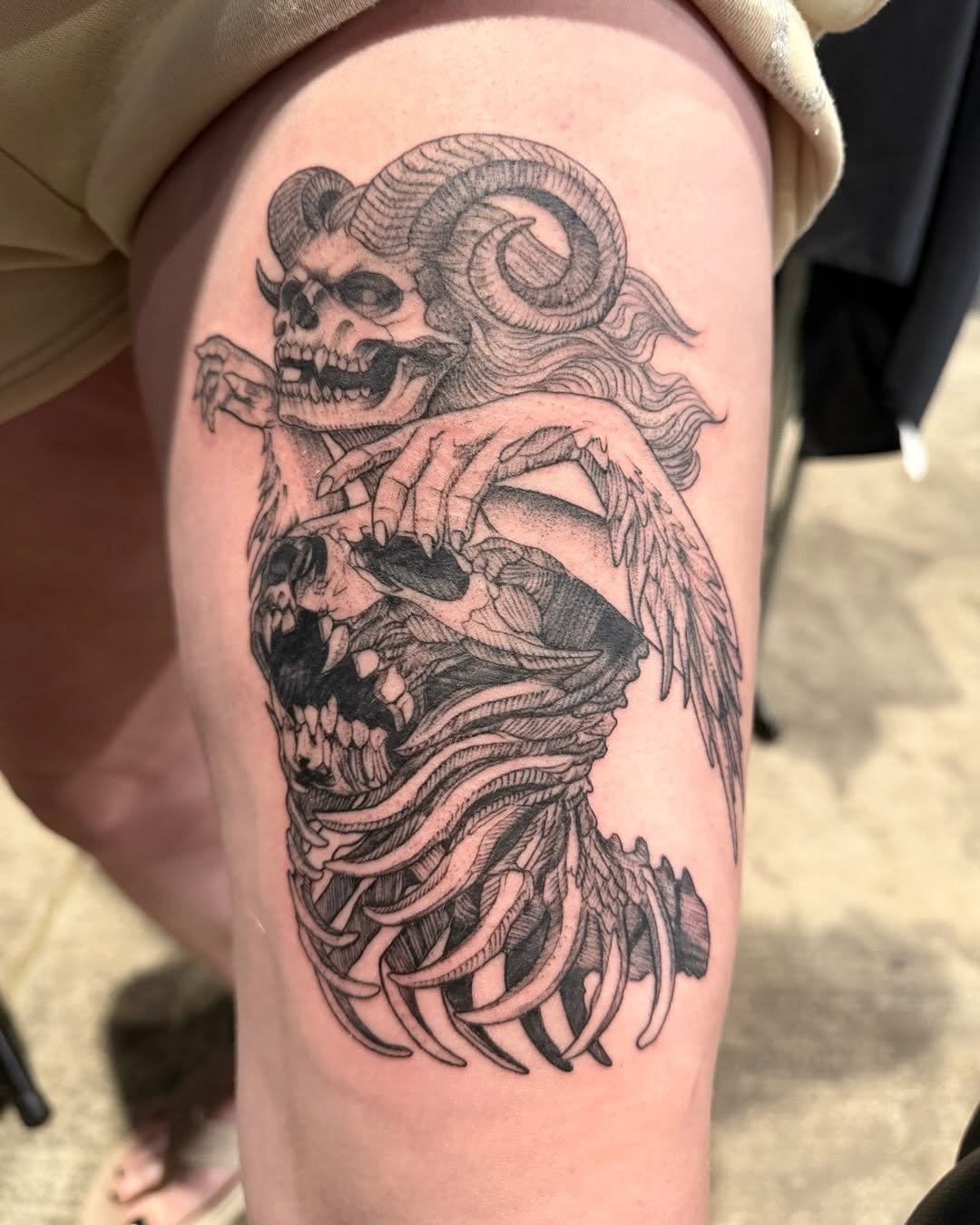 Tattoo by @jonnyriostattoo — dark_realism, blackwork