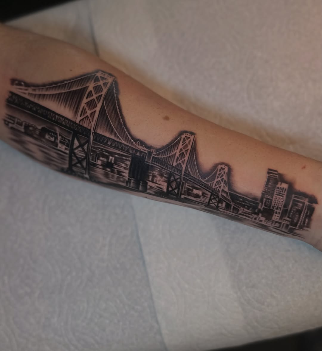 Tattoo by @inkmando — black_and_grey, realism