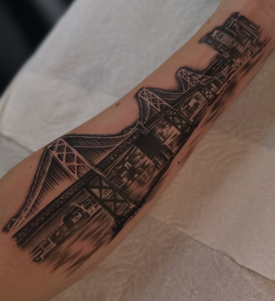 Tattoo by @inkmando — realism, black_and_grey
