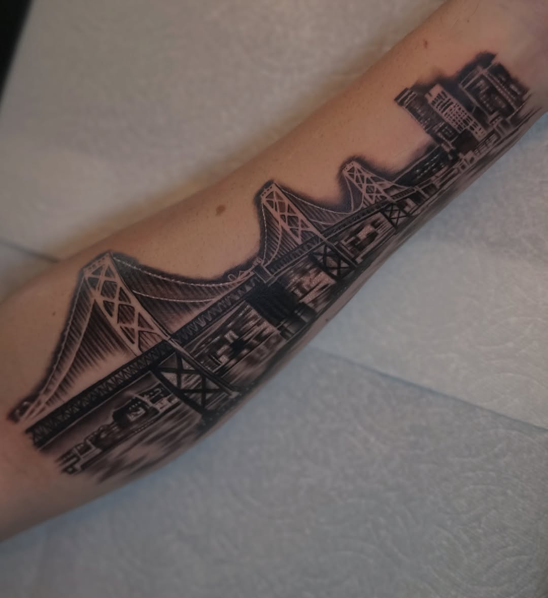 Tattoo by @inkmando — realism, black_and_grey