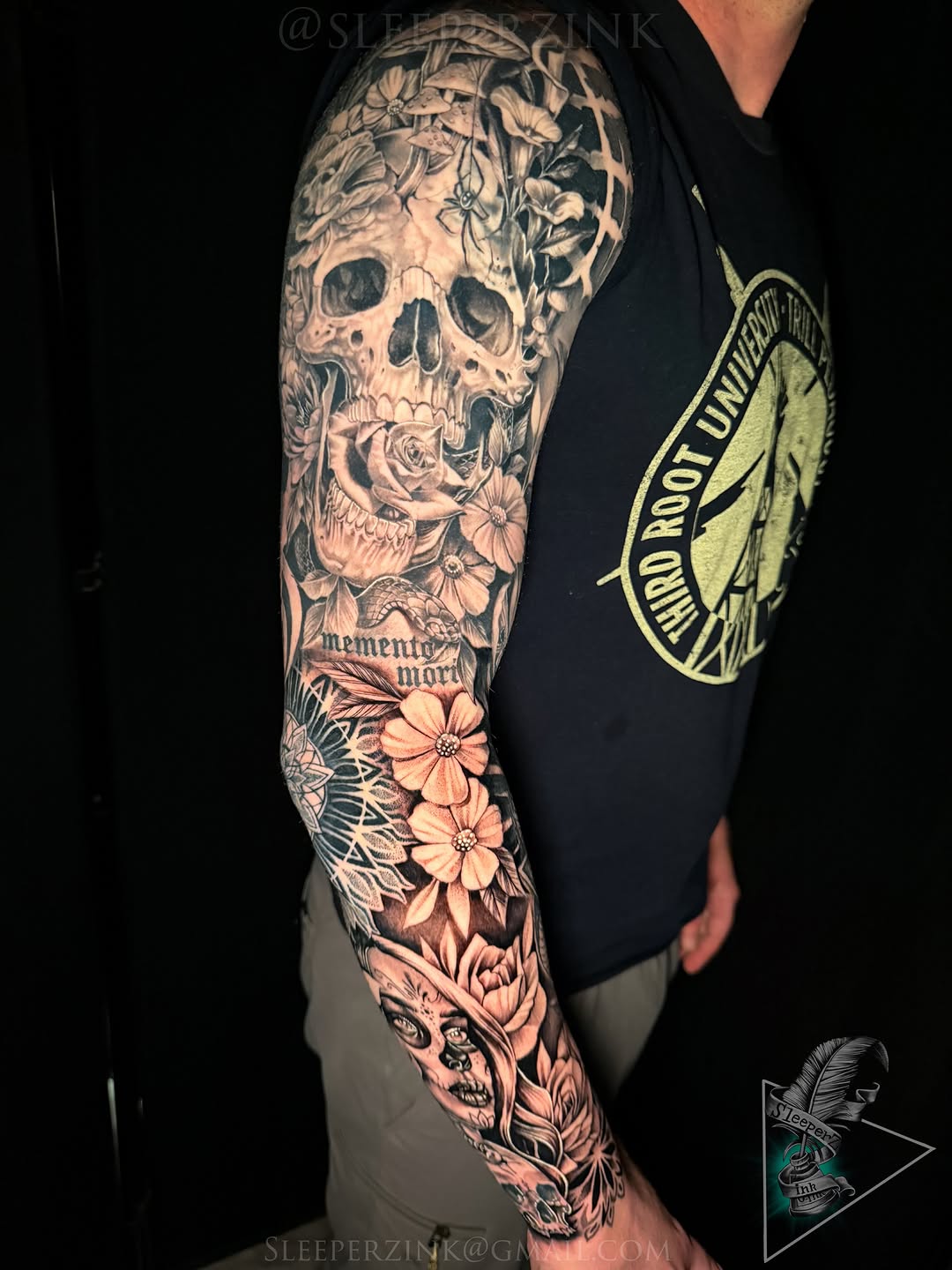 Tattoo by @sleeperzink — black_and_grey, realism