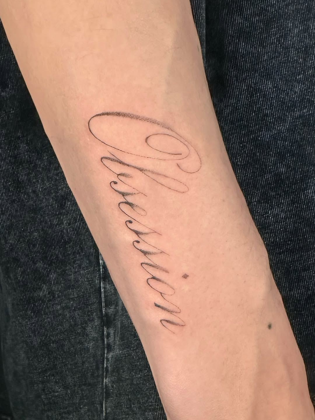 Tattoo by @_bitterbomb — lettering_script, fine_line