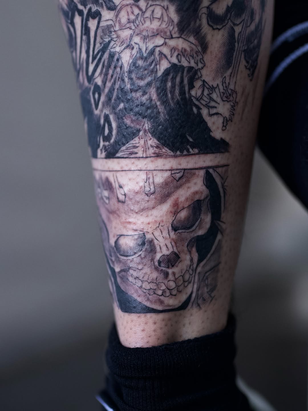 Tattoo by @newbold.tattoo โ black_and_grey, illustrative