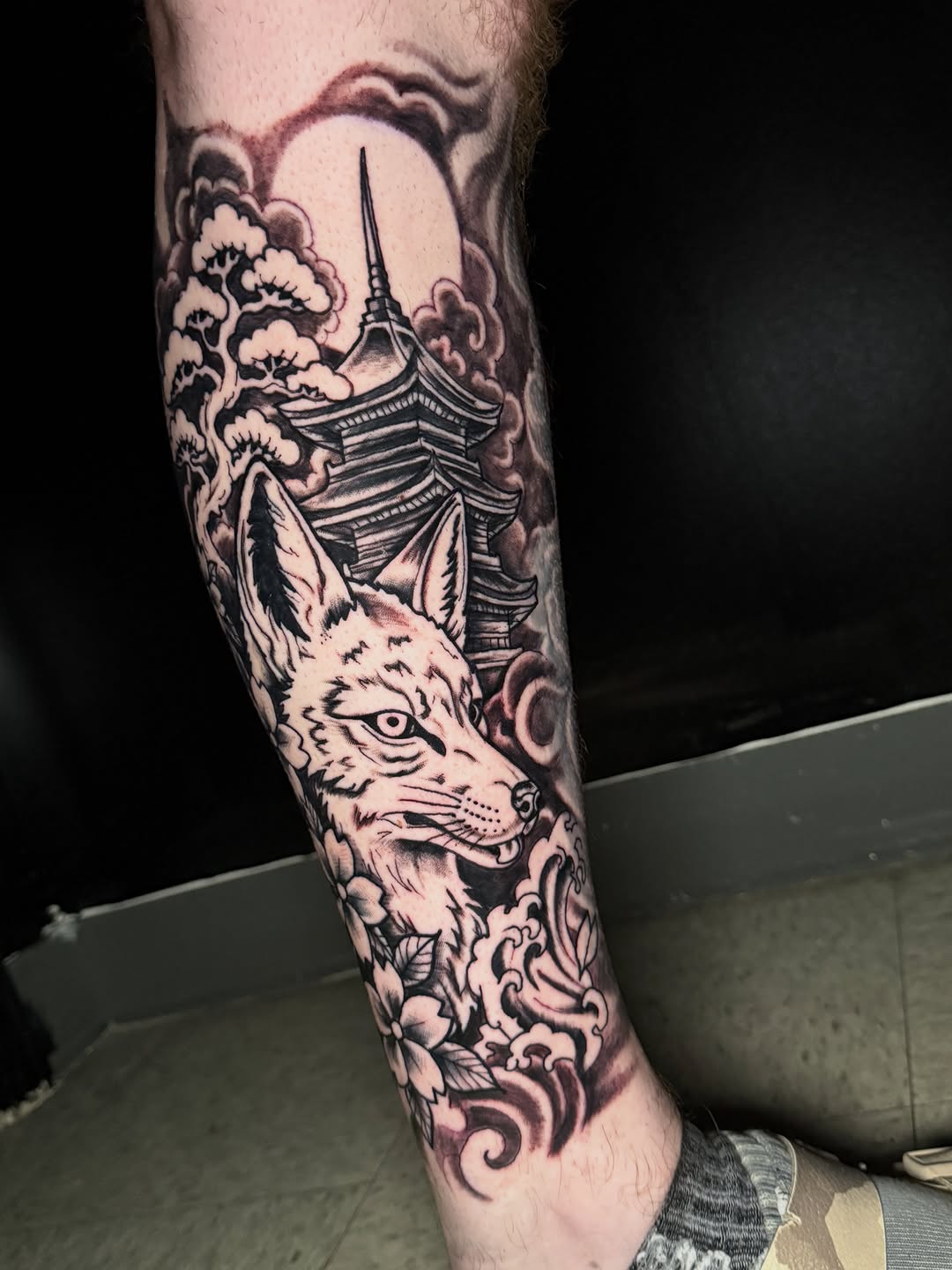 Tattoo by @tattoohabit — japanese_irezumi, black_and_grey