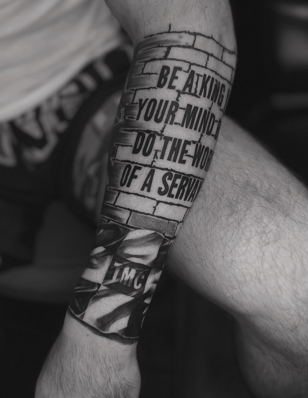 Tattoo by @inkmando — lettering_script, blackwork