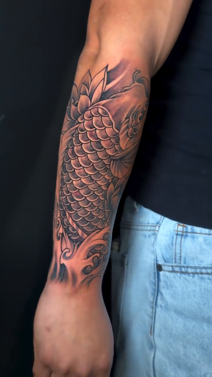 Tattoo by @georgetattooartist — japanese_irezumi, black_and_grey