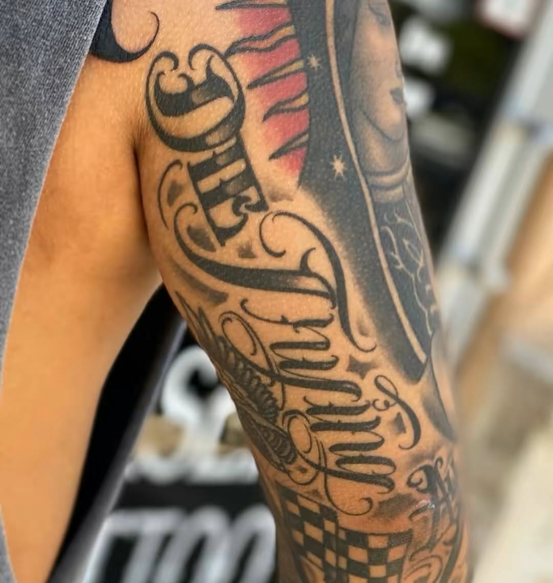 Tattoo by @lexmiranda — chicano, lettering_script