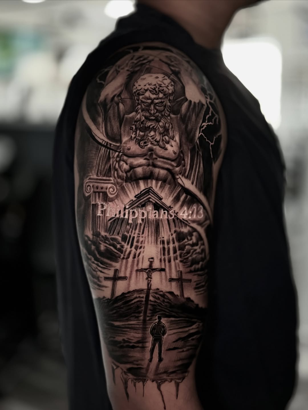Tattoo by @mgstatts — black_and_grey, realism