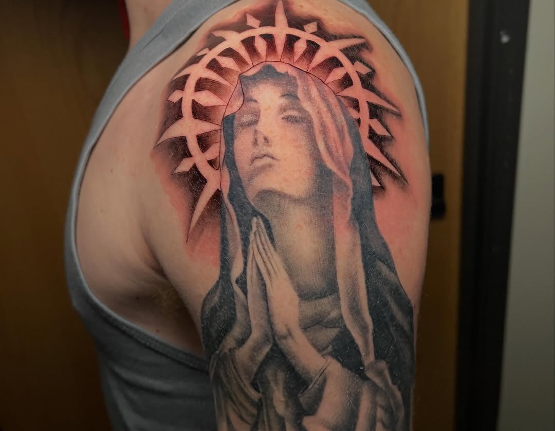 Tattoo by @therealdomgray — black_and_grey, realism