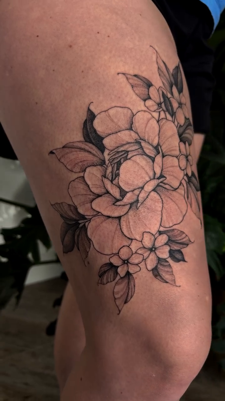 Tattoo by @randatattoos — fine_line, black_and_grey
