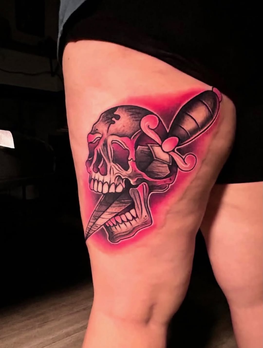 Tattoo by @daemiondesign — black_and_grey, neo_traditional