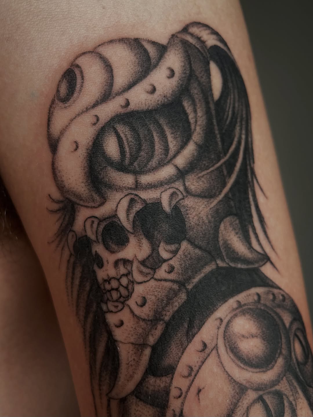 Tattoo by @ghostneedles_ β black_and_grey, dotwork