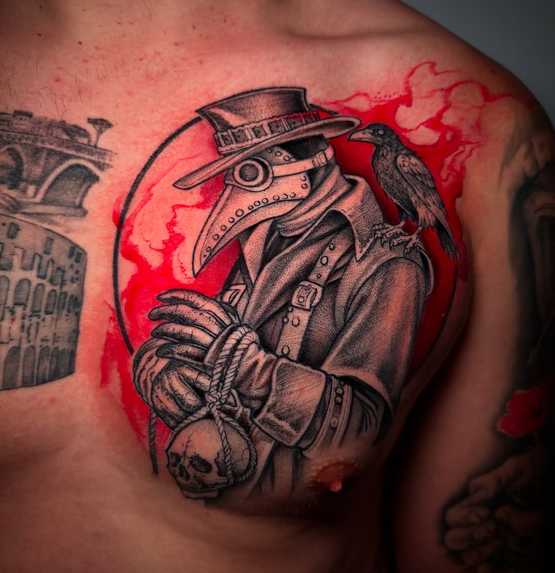 Tattoo by @davidmushaneytattoos — black_and_grey, illustrative