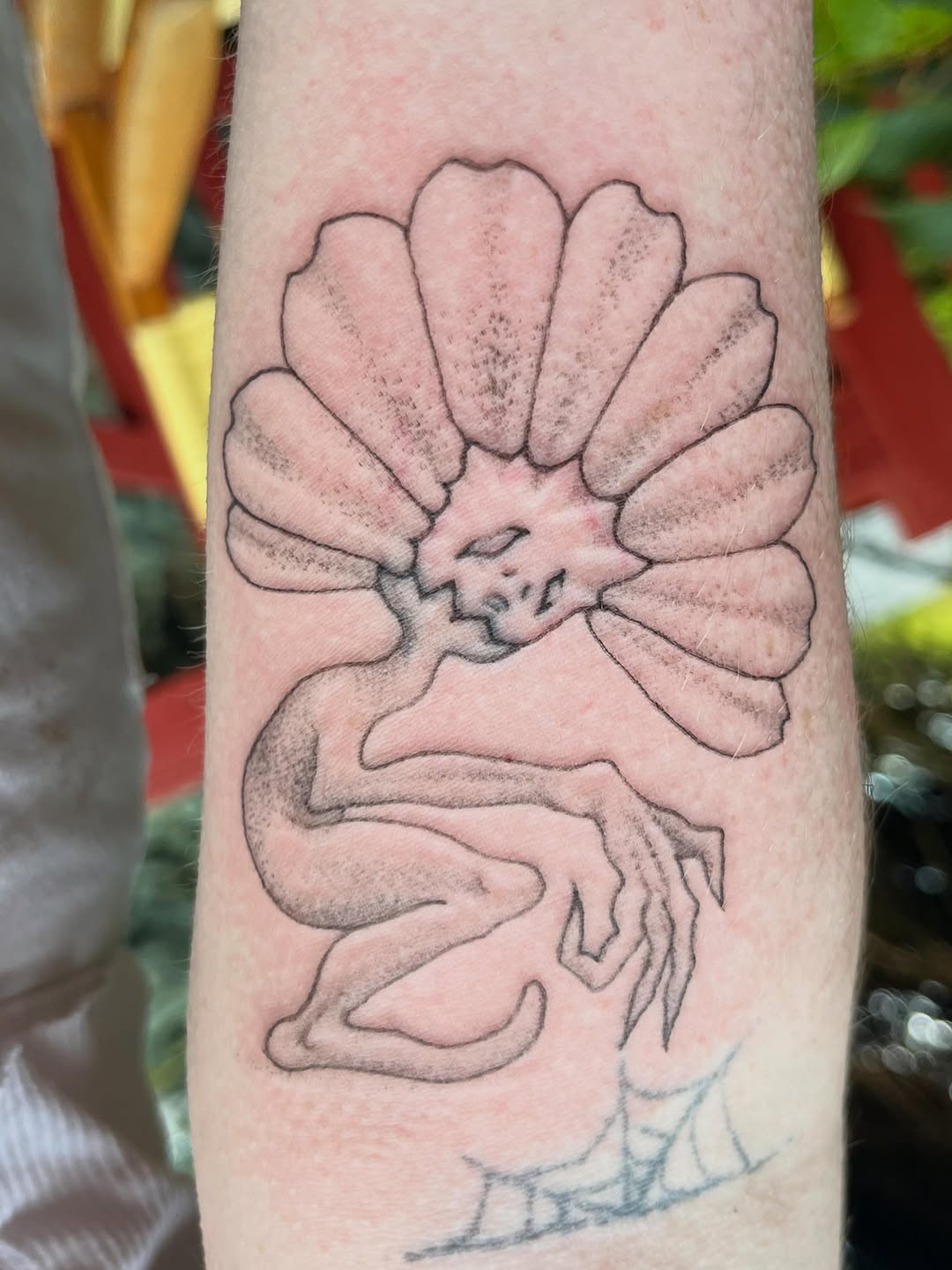Tattoo by @lanternalia.arts — illustrative, black_and_grey