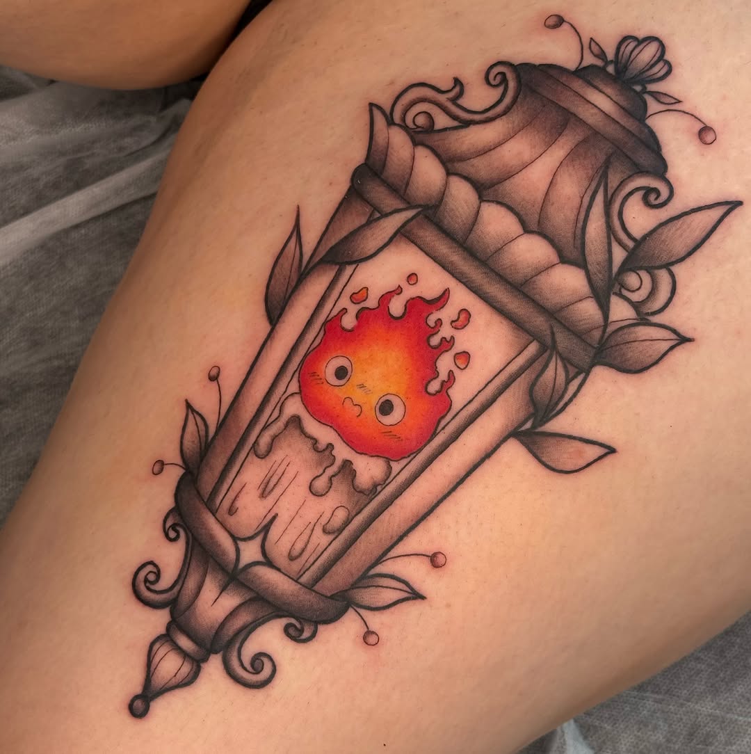 Tattoo by @roselutattoo — anime, black_and_grey