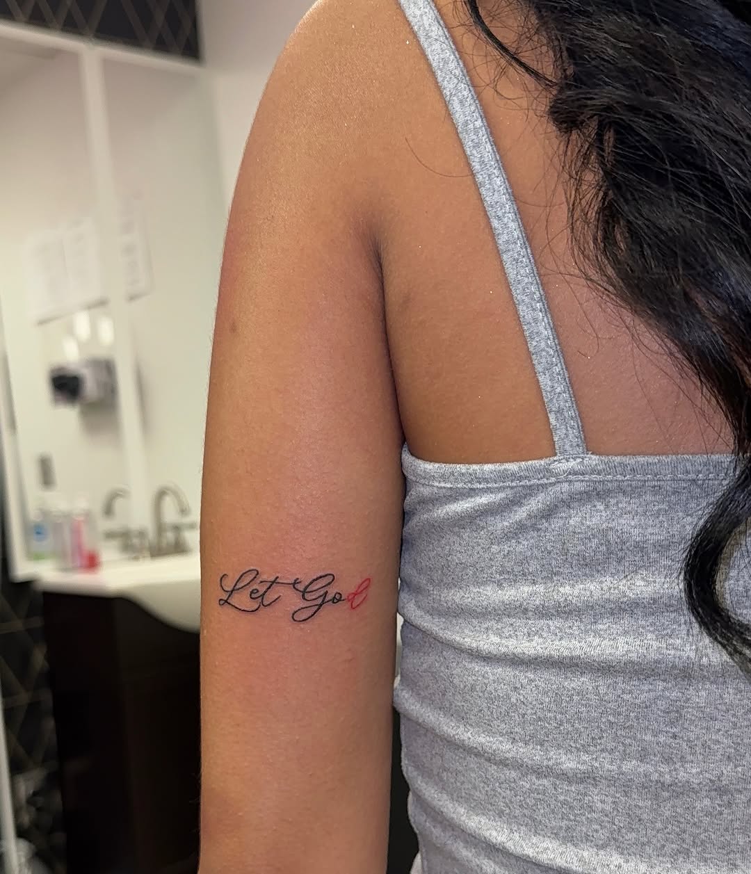 Tattoo by @xotic_inkk โ lettering_script, fine_line
