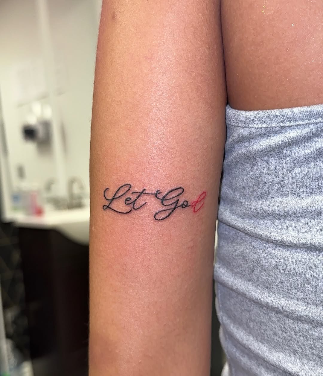 Tattoo by @xotic_inkk โ lettering_script, fine_line