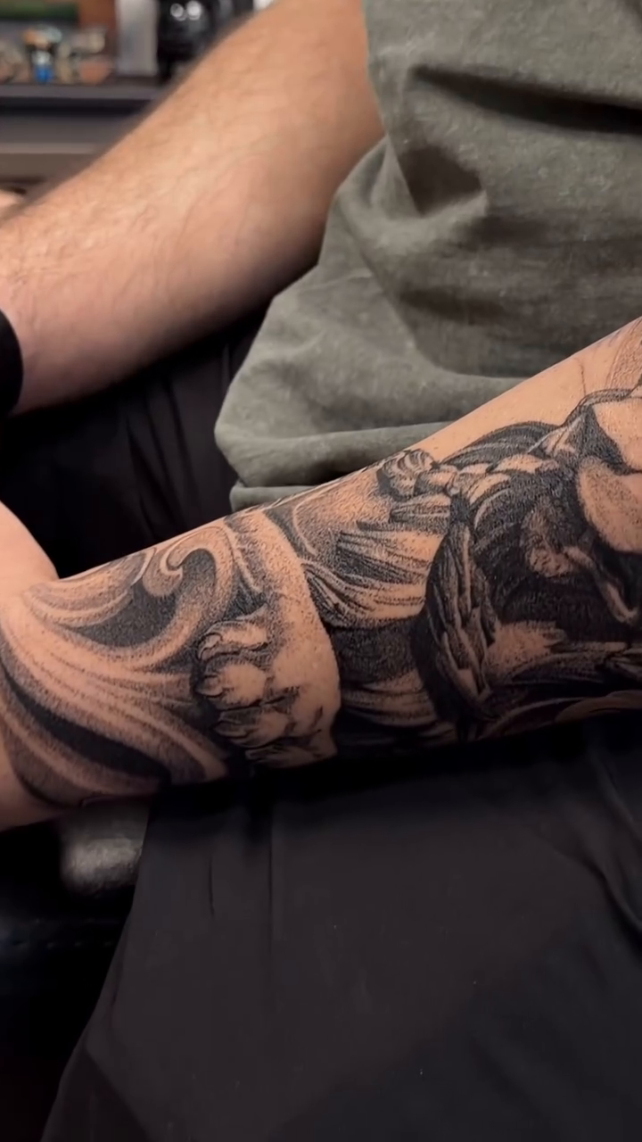 Tattoo by @cot_tattoo โ realism, black_and_grey
