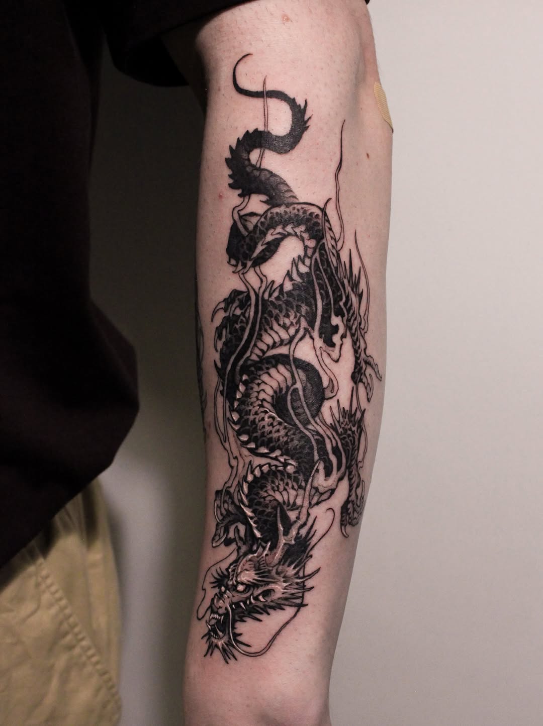Tattoo by @wooleh__ — blackwork