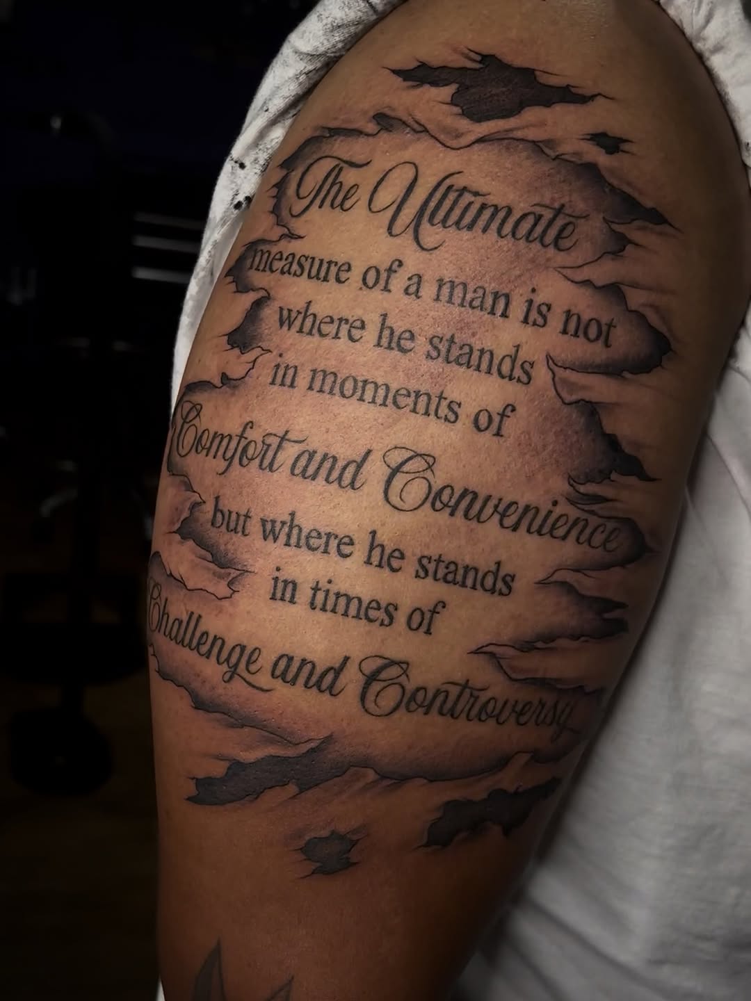 Tattoo by @inkby.lee โ lettering_script, black_and_grey