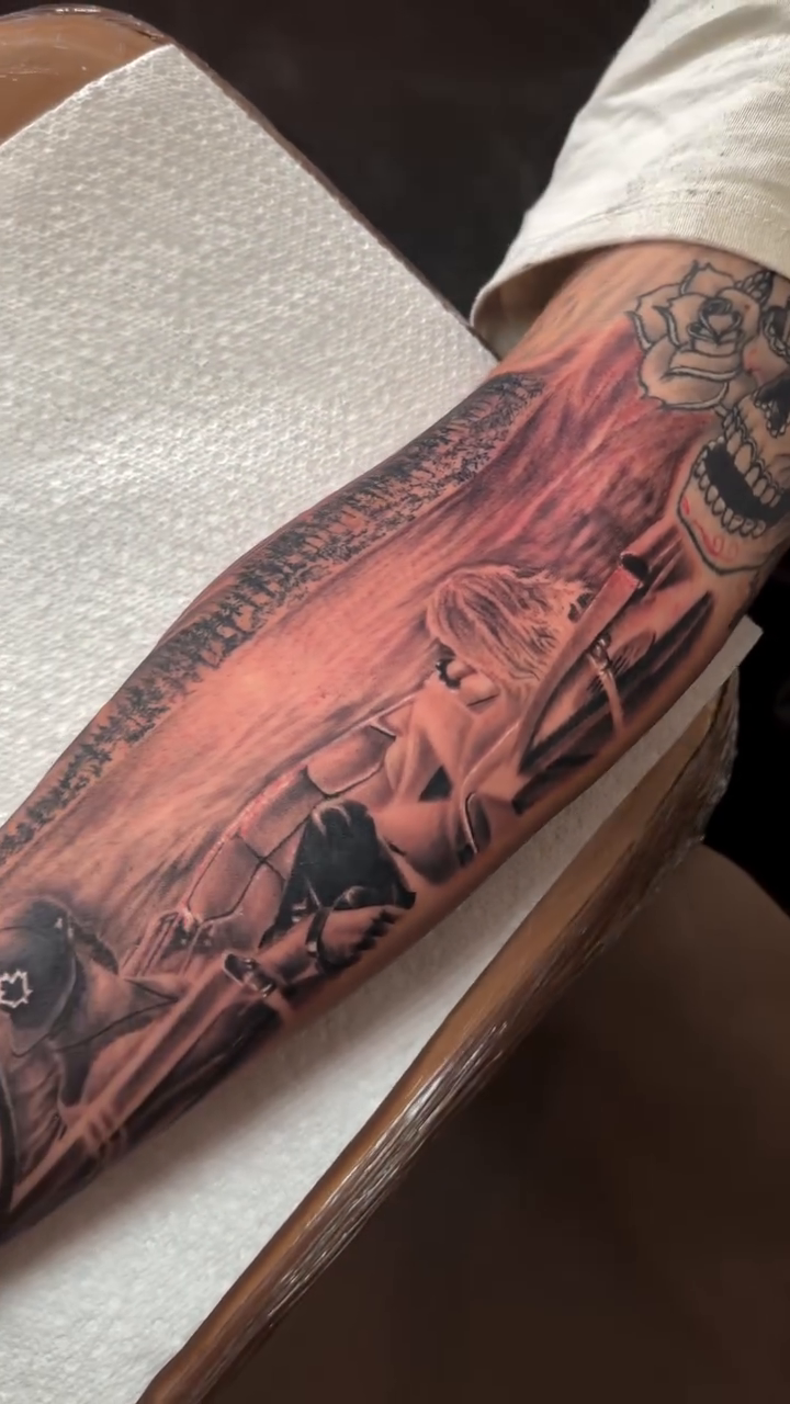 Tattoo by @mrgrouchtattoos — realism, black_and_grey