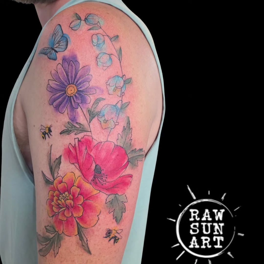 Tattoo by @raw.sun.art — watercolor, fine_line