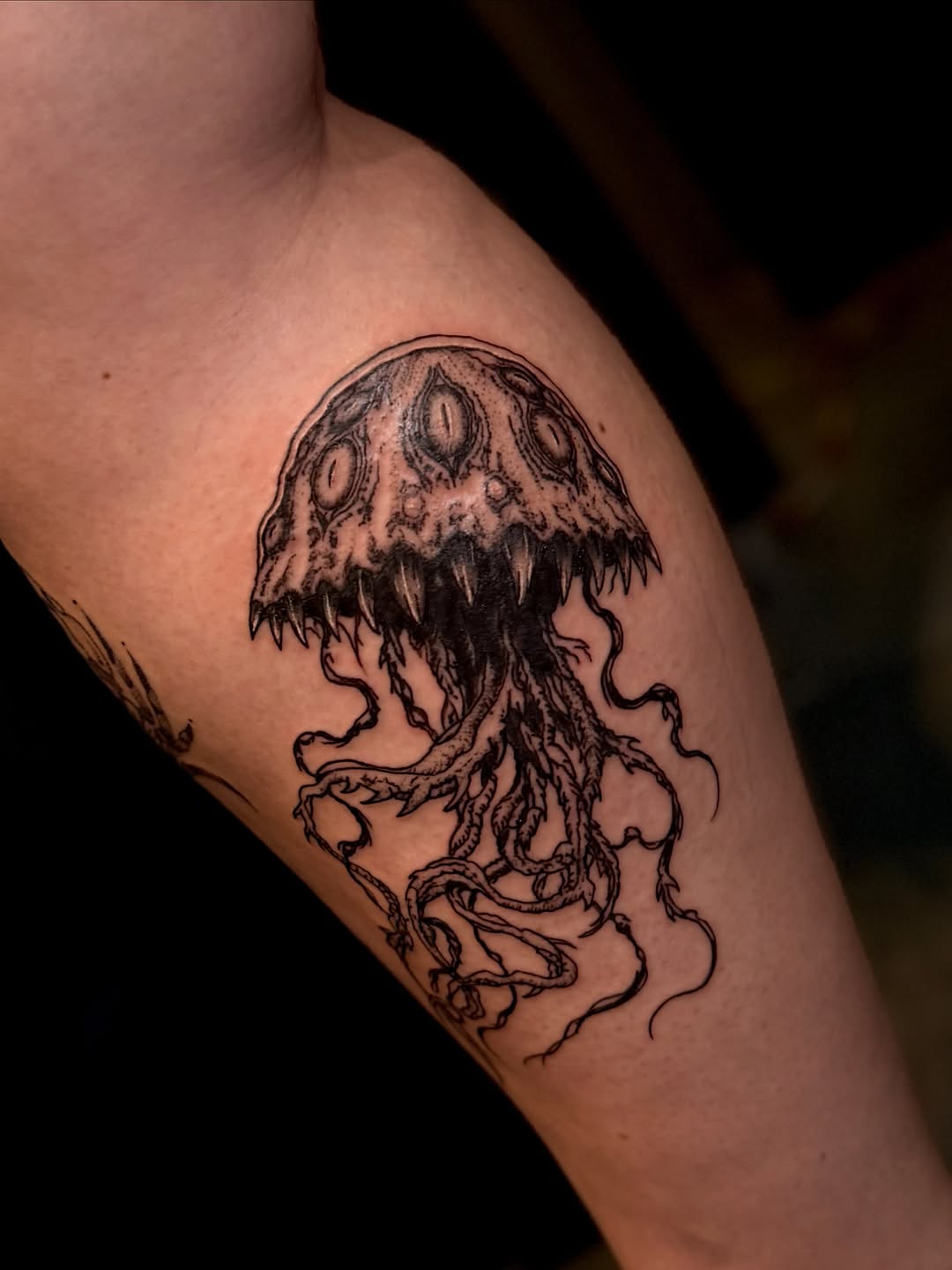 Tattoo by @zen_inkz — blackwork, dark_realism