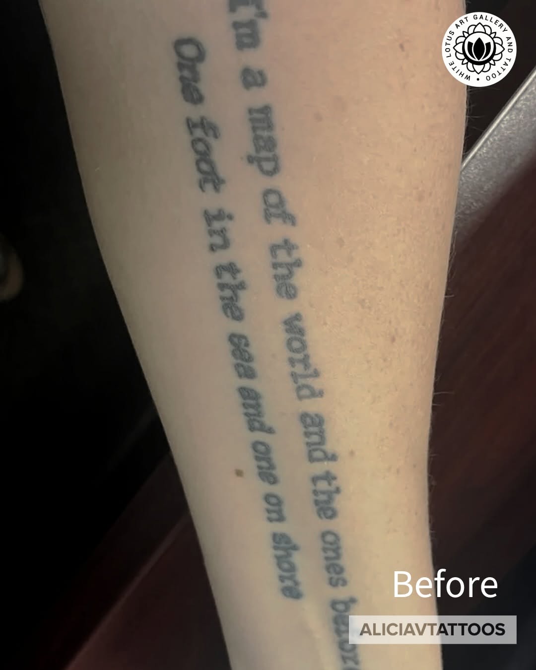 Tattoo by @aliciavtattoos — lettering_script, fine_line