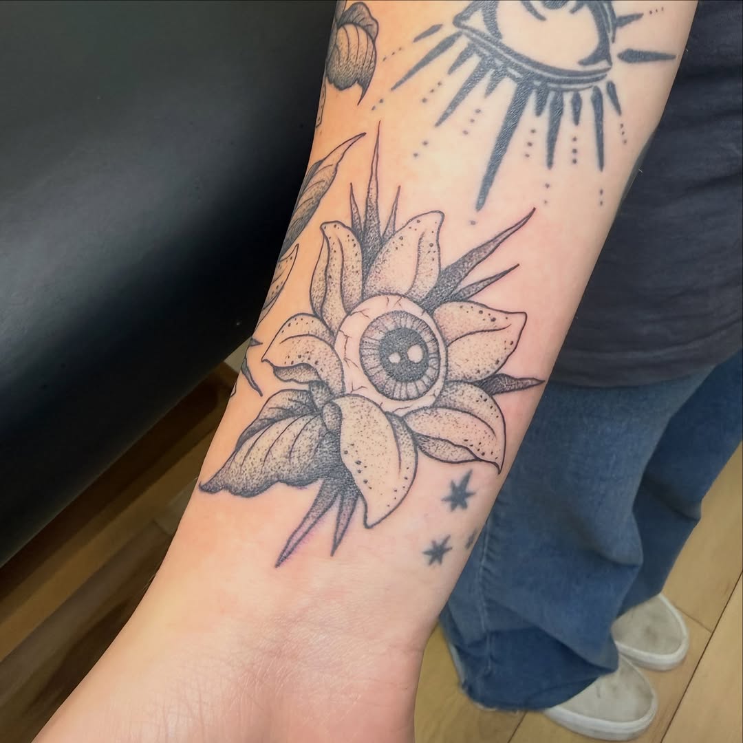 Tattoo by @taylormade_tst — black_and_grey, dotwork