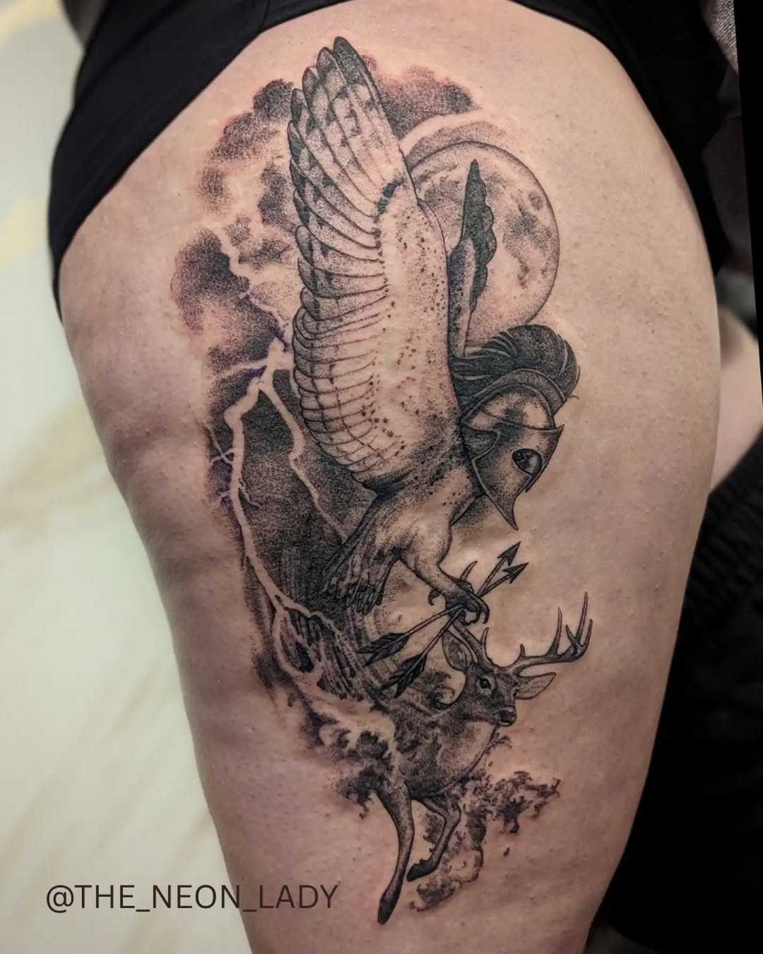 Tattoo by @the_neon_lady โ black_and_grey, realism
