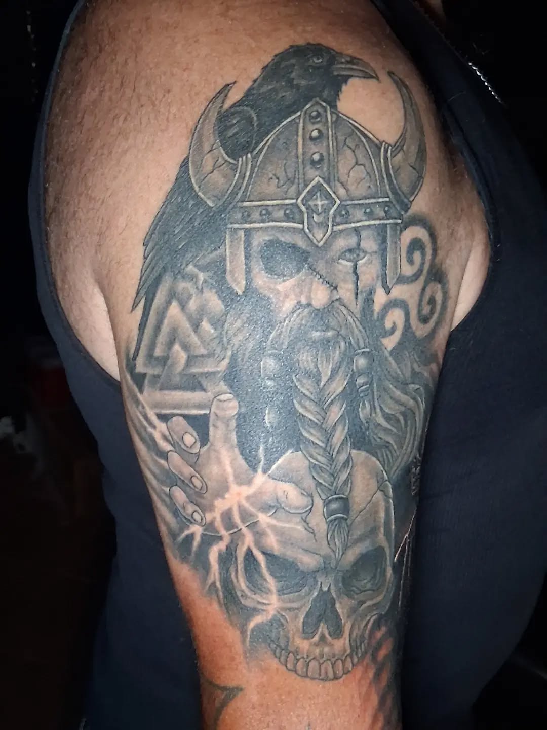 Tattoo by @tattoodaveatlivingcanvastattoo — black_and_grey, realism