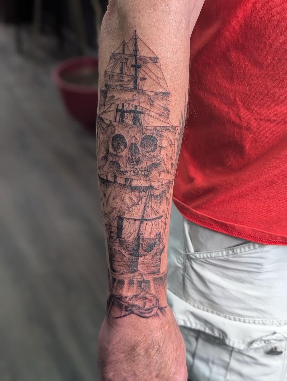 Tattoo by @sarahbean.ink — black_and_grey, realism