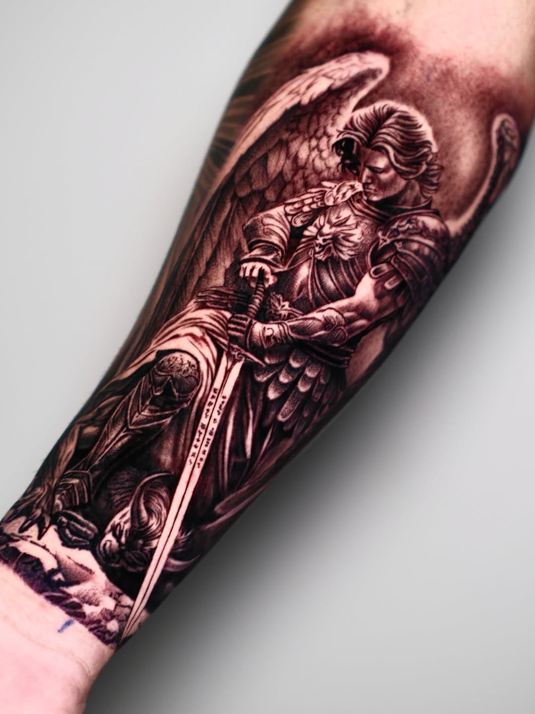 Tattoo by @blessed_ink23 β realism, black_and_grey