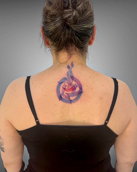 Tattoo by @_mitsukochingart — geometric, watercolor